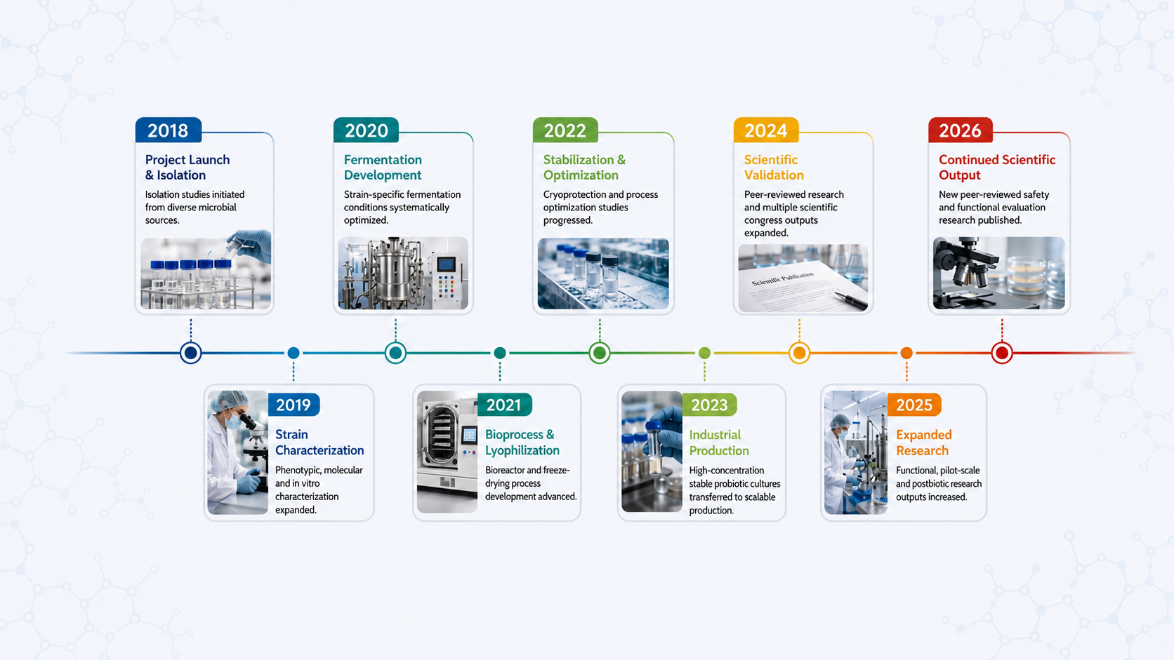 NBC Probiotics development pathway from strain isolation to stable production